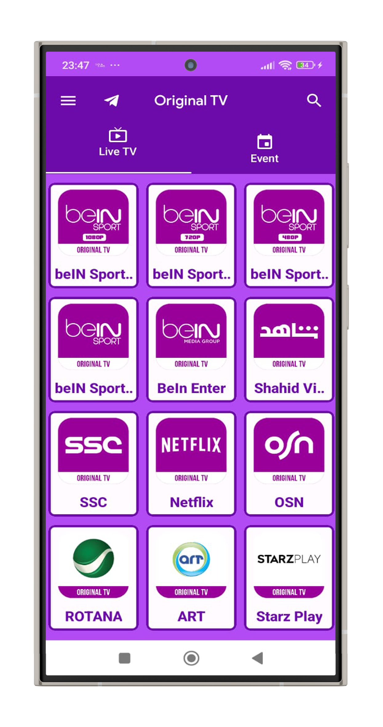 Original TV App Screenshot